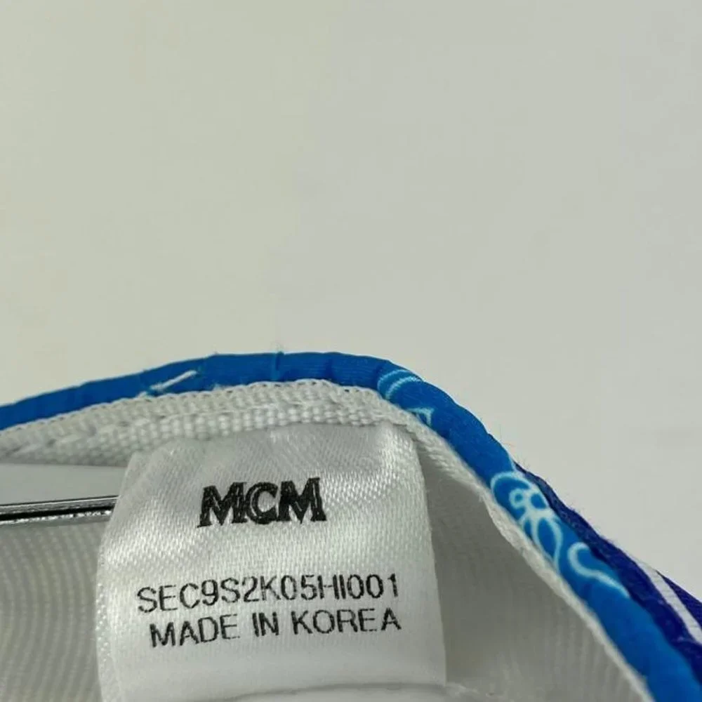 MCM Blue Monogram Visetos Log Baseball Cap Hat